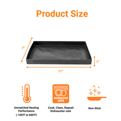TCI-5257 PTFE Rapid Solid Oven EverBasket® 7"X 11"X 1" highly effective and safe for commercial/home cooking. Super easy to clean, non-stick, heavy duty and dishwasher safe. Elevates food quality.