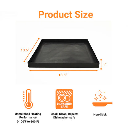 TCI-7994 PTFE Rapid Solid Oven EverBasket™ 13.5"X 13.5"X 1" highly effective and safe for commercial/home cooking. Super easy to clean heavy duty and dishwasher safe. Elevates food quality.