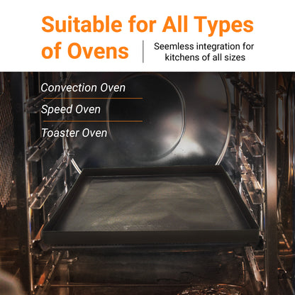 TCI-7994 PTFE Rapid Solid Oven EverBasket® 13.5"X 13.5"X 1" highly effective and safe for commercial/home cooking. Super easy to clean heavy duty and dishwasher safe. Elevates food quality.