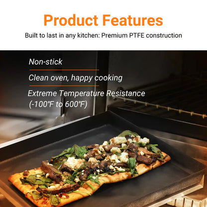 TCI-7994 PTFE Rapid Solid Oven EverBasket™ 13.5"X 13.5"X 1" highly effective and safe for commercial/home cooking. Super easy to clean heavy duty and dishwasher safe. Elevates food quality.