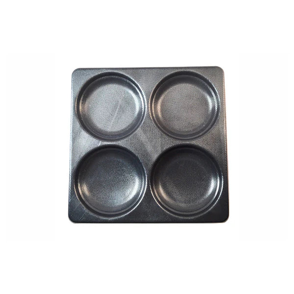 TCI-9576 EverForm™ 4 Cavity Egg/Muffin Pan 10"X 10"X 0.75" with fill line highly effective and safe for commercial/home cooking. Super easy to clean, sturdy and dishwasher safe. Elevates food quality.